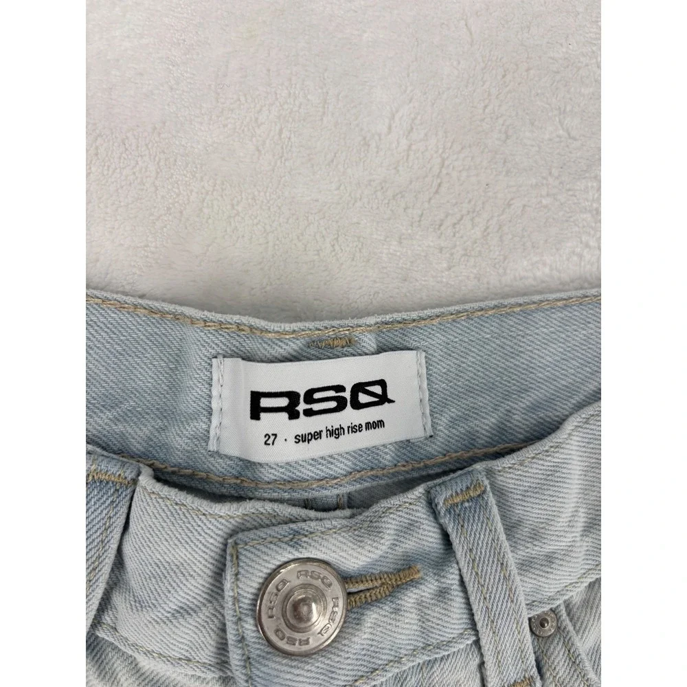 RSQ Denim Shorts Womens‎ 27 Light Wash Super High Rise Mom Summer Casual